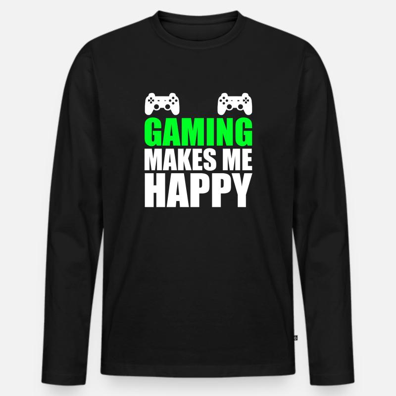 Gaming - Männer Premium Bio Langarmshirt - Schwarz