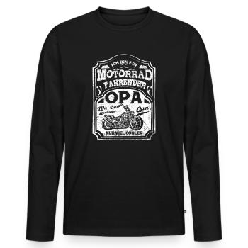 Motorbike Grandpa T-shirt - Men's Premium Organic Long Sleeve Shirt - black - Front - Nico (187cm)