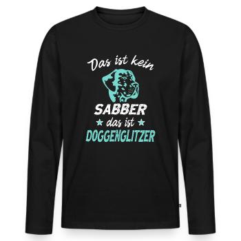 Deutsche Dogge Sprüche - Männer Premium Bio Langarmshirt - Schwarz - Vorne - Nico (187cm)