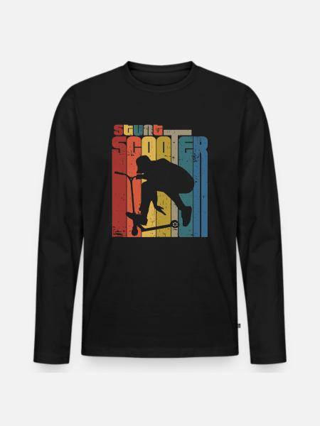 scooter rétro - T-shirt manches longues Premium bio Homme - noir