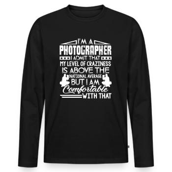 Photographer I'm A Photographer - Men's Premium Organic Long Sleeve Shirt - black - Front - Nico (187cm)