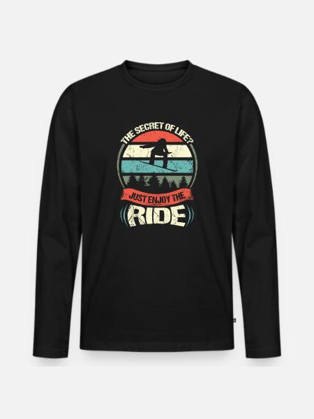 Winter Sport - Männer Premium Bio Langarmshirt - Schwarz