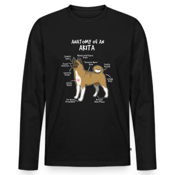 Anatomy Of An Akita Funny American Akita Dog - Men's Premium Organic Long Sleeve Shirt - black - Front - Nico (187cm)