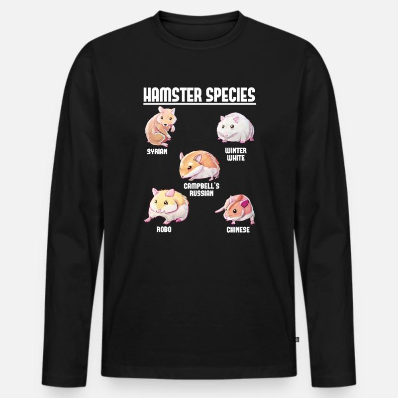 Hamsterarten - Männer Premium Bio Langarmshirt - Schwarz