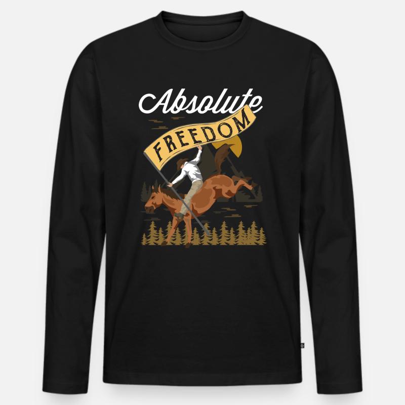 Cowboy - Männer Premium Bio Langarmshirt - Schwarz