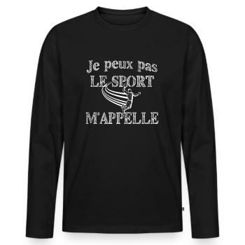 Je peux pas j ai basket - T-shirt manches longues Premium bio Homme - noir - Devant - Nico (187cm)