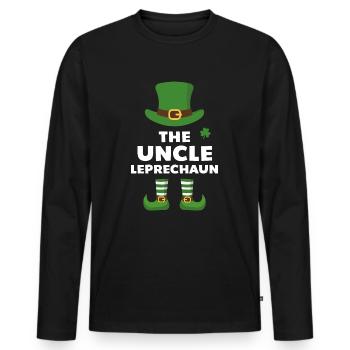 Der Onkel Kobold - Männer Premium Bio Langarmshirt - Schwarz - Vorne - Nico (187cm)