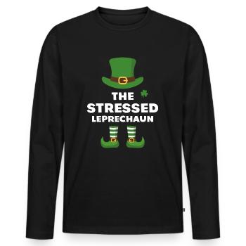 Der gestresste Kobold - Männer Premium Bio Langarmshirt - Schwarz - Vorne - Nico (187cm)