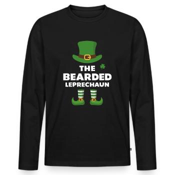 Der bärtige Kobold - Männer Premium Bio Langarmshirt - Schwarz - Vorne - Nico (187cm)