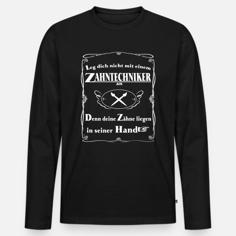 Zahntechniker - Männer Premium Bio Langarmshirt - Schwarz