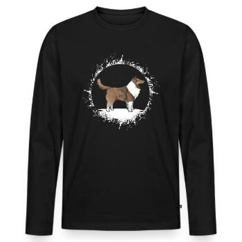 Langhaar Collie Rough Sheltie Shetland Sheepdog - Männer Premium Bio Langarmshirt - Schwarz - Vorne - Nico (187cm)