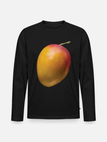 Mango Frucht Geschenk - Männer Premium Bio Langarmshirt - Schwarz