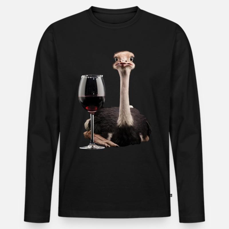 Strauß Wein - Männer Premium Bio Langarmshirt - Schwarz