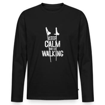 Nordic Walking T-Shirt - T-shirt manches longues Premium bio Homme - noir - Devant - Nico (187cm)
