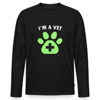 Tierarzt - Männer Premium Bio Langarmshirt - Schwarz - Vorne - Nico (187cm)