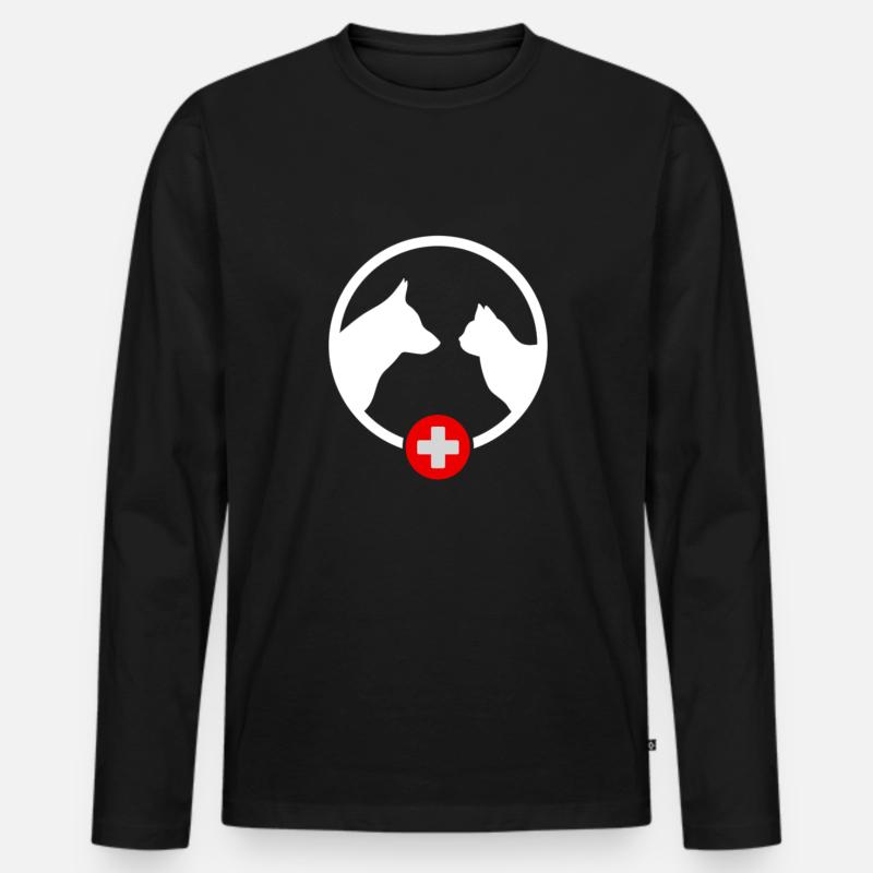 Tierarzt - Männer Premium Bio Langarmshirt - Schwarz