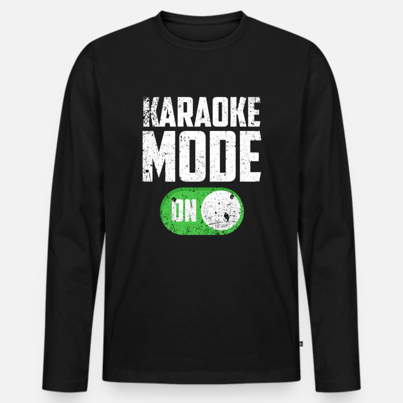 Karaoke - Männer Premium Bio Langarmshirt - Schwarz
