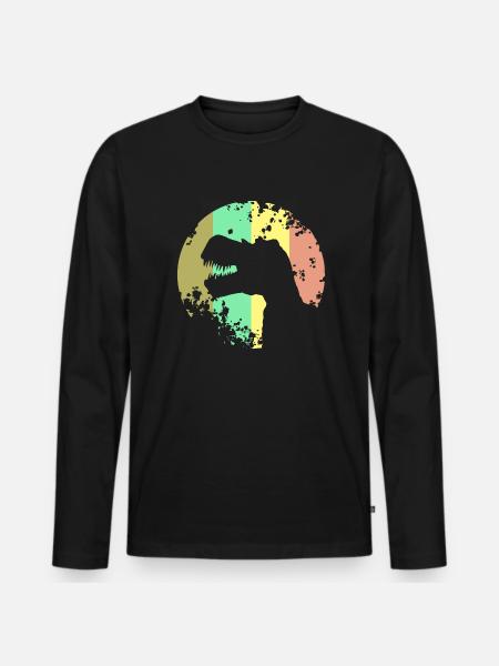 Dinosaur T-Rex Design - Men's Premium Organic Long Sleeve Shirt - black