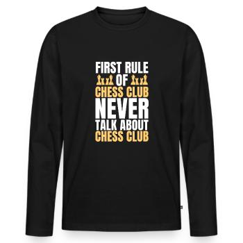 Schach Club Geschenk - Männer Premium Bio Langarmshirt - Schwarz - Vorne - Nico (187cm)