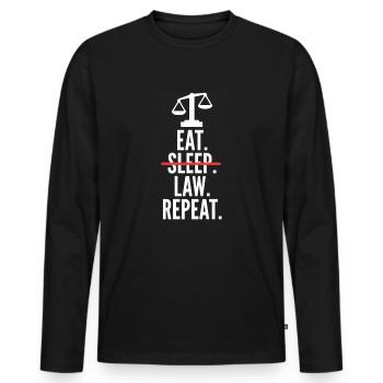 Cadeau avocat drôle étudiant en droit - T-shirt manches longues Premium bio Homme - noir - Devant - Nico (187cm)