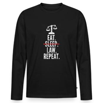 Cadeau avocat drôle étudiant en droit - T-shirt manches longues Premium bio Homme - noir - Devant - Nico (187cm)