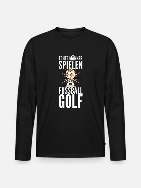Fussballgolf Lustig Geschenk - Männer Premium Bio Langarmshirt - Schwarz