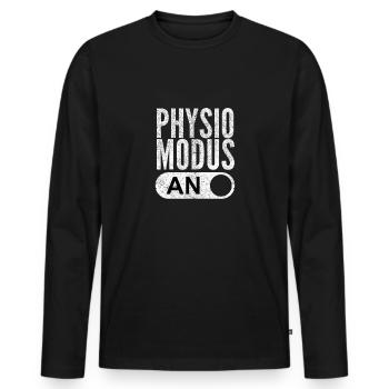 Physiotherapie Modus - Männer Premium Bio Langarmshirt - Schwarz - Vorne - Nico (187cm)