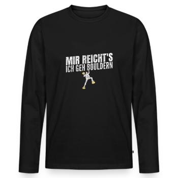 Bouldern - Männer Premium Bio Langarmshirt - Schwarz - Vorne - Nico (187cm)