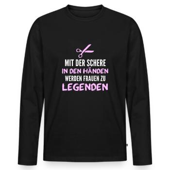 Friseurin - Männer Premium Bio Langarmshirt - Schwarz - Vorne - Nico (187cm)