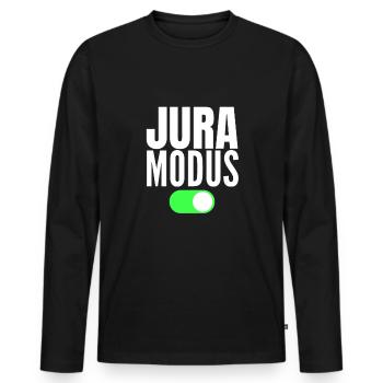 Jura Modus Anwalt Geschenk - Männer Premium Bio Langarmshirt - Schwarz - Vorne - Nico (187cm)