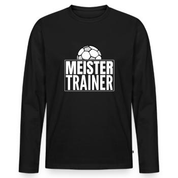 Meister Trainer Geschenk Fussball - Männer Premium Bio Langarmshirt - Schwarz - Vorne - Nico (187cm)
