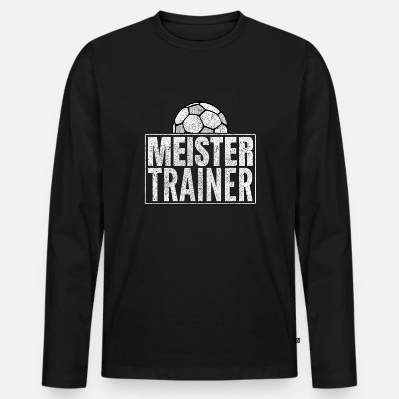 Meister Trainer - Männer Premium Bio Langarmshirt - Schwarz