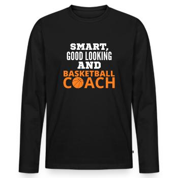 Basketball Coach - Männer Premium Bio Langarmshirt - Schwarz - Vorne - Nico (187cm)