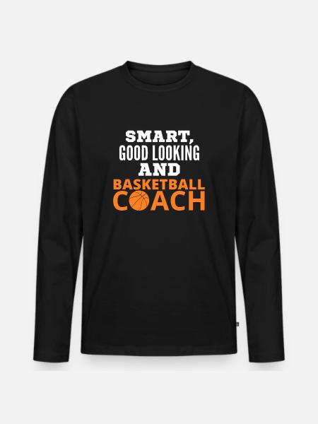 Basketball Coach - Männer Premium Bio Langarmshirt - Schwarz