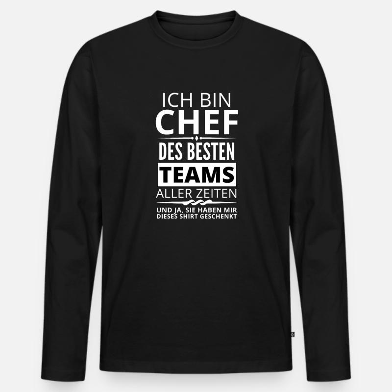 Chef Lustig Geschenk - Männer Premium Bio Langarmshirt - Schwarz