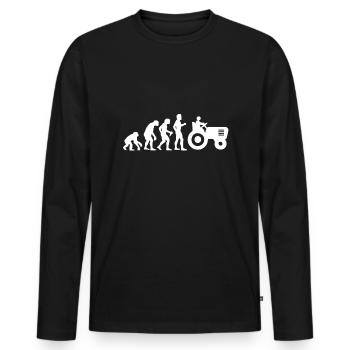 Landwirt Traktor Lustiges Geschenk Evolution - Männer Premium Bio Langarmshirt - Schwarz - Vorne - Nico (187cm)