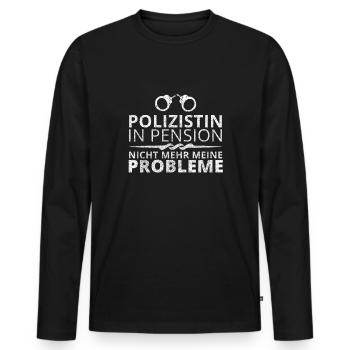 Policewoman Pension Lustiger Spruch Rente Retirement - Men's Premium Organic Long Sleeve Shirt - black - Front - Nico (187cm)