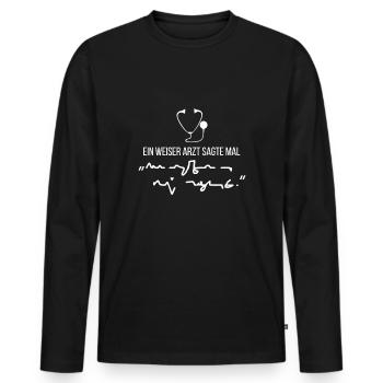 Arzt Lustig Unterschrift Unleserlich Ärztin - Männer Premium Bio Langarmshirt - Schwarz - Vorne - Nico (187cm)