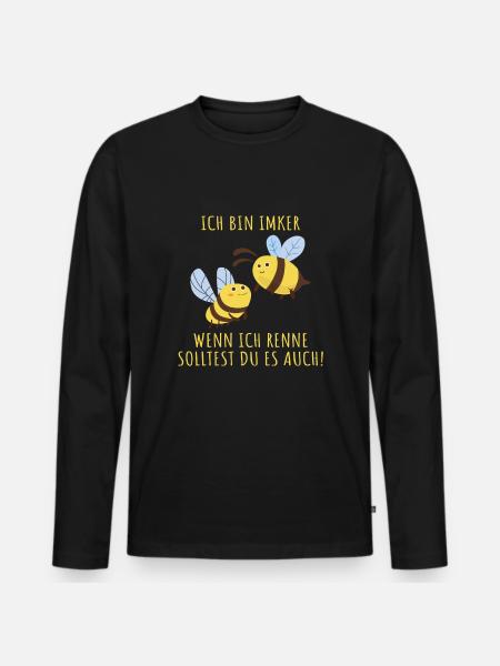 Imker Lustiger Spruch Imkerei Bienenzüchter - Männer Premium Bio Langarmshirt - Schwarz