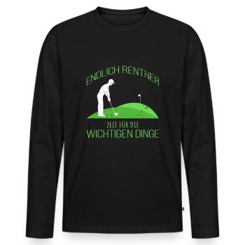 Golf Endlich Rentner - Männer Premium Bio Langarmshirt - Schwarz - Vorne - Nico (187cm)