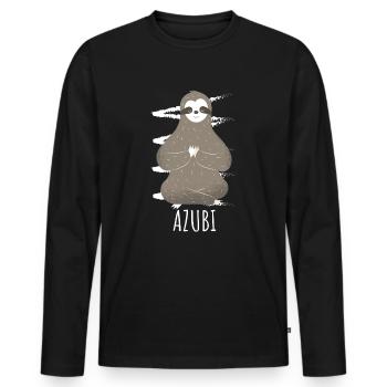 Trainee sloth Funny - Men's Premium Organic Long Sleeve Shirt - black - Front - Nico (187cm)
