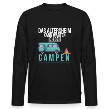 Camper Rentner Opa Lustiges Geschenk - Männer Premium Bio Langarmshirt - Schwarz - Vorne - Nico (187cm)