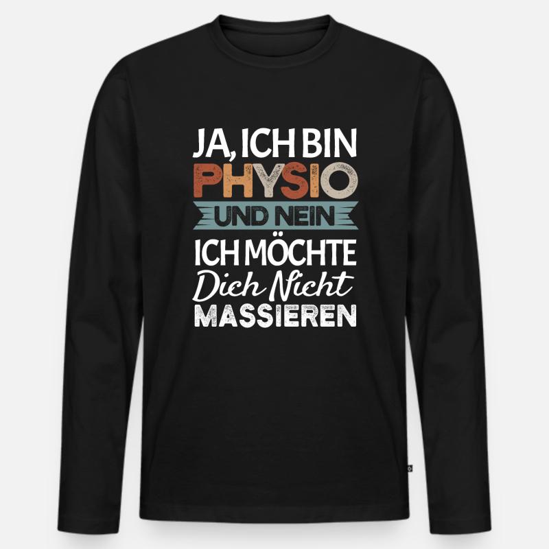 Physiotherapeutin Physio Lustiges Geschenk - Männer Premium Bio Langarmshirt - Schwarz