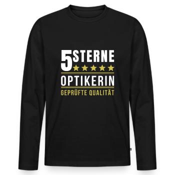 Optikerin 5 Sterne Lustiges Geschenk - Männer Premium Bio Langarmshirt - Schwarz - Vorne - Nico (187cm)