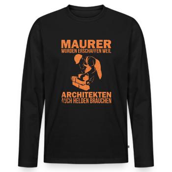 Maurer Lustiges Geschenk Azubi Meister - Männer Premium Bio Langarmshirt - Schwarz - Vorne - Nico (187cm)