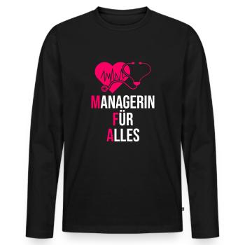 MFA Managerin für alles Medizinerin - Männer Premium Bio Langarmshirt - Schwarz - Vorne - Nico (187cm)