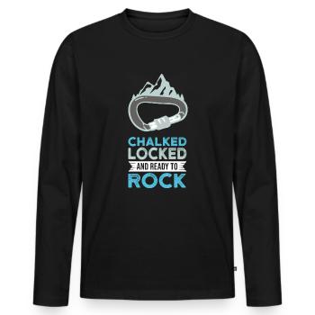 Escalade grimpeur Idée cadeau escalade - T-shirt manches longues Premium bio Homme - noir - Devant - Nico (187cm)