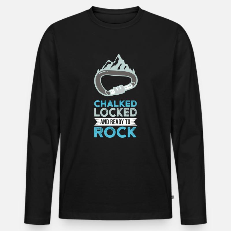 Klettern Kletterer Felsklettern Geschenkidee - Männer Premium Bio Langarmshirt - Schwarz