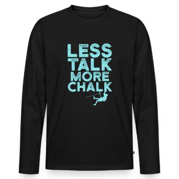 Less Talk More Chalk - Männer Premium Bio Langarmshirt - Schwarz - Vorne - Nico (187cm)