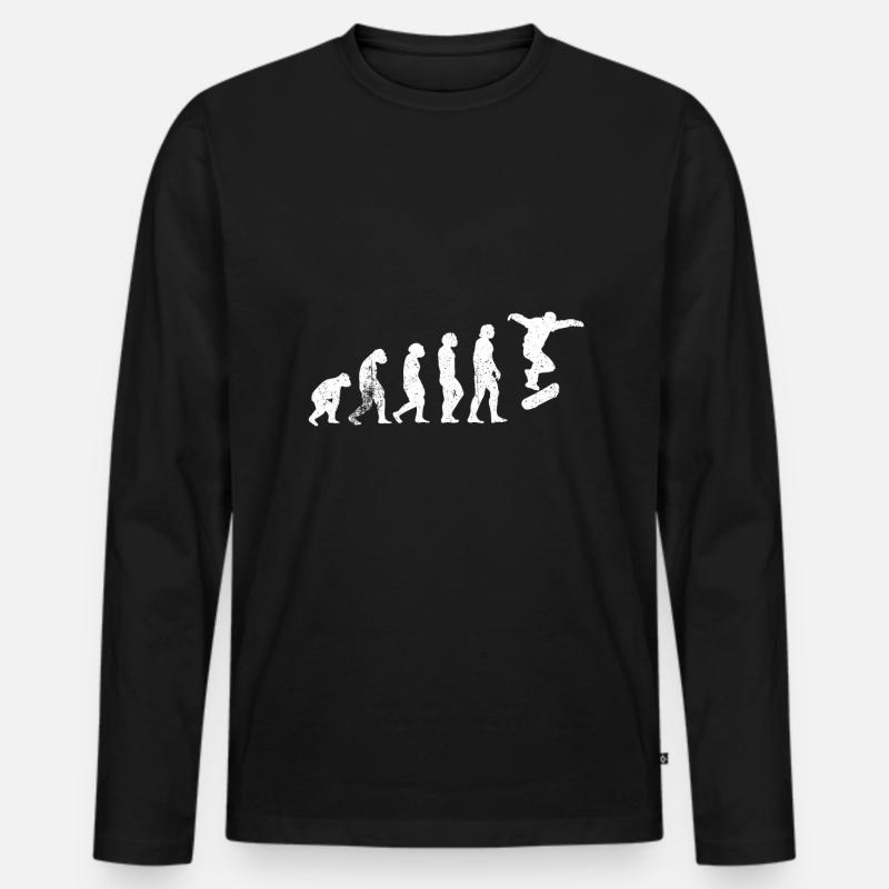 Skateboard Skate Evolution - T-shirt manches longues Premium bio Homme - noir